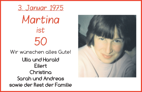 Glückwunschanzeige von Martina Rah von Nordwest-Zeitung