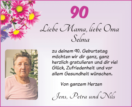 Glückwunschanzeige von Selma  von BM