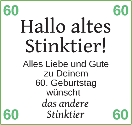 Glückwunschanzeige von Stinktier  von BM