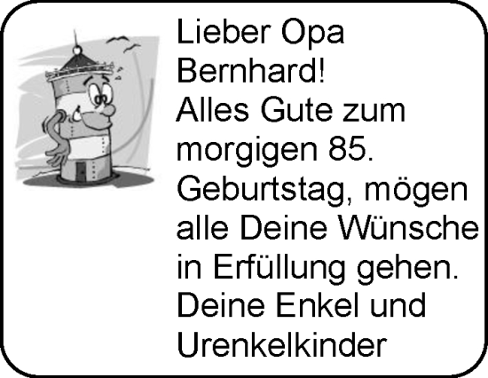 Glückwunschanzeige von Bernhard  von EZ
