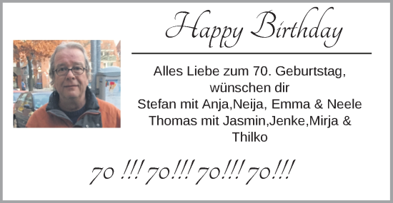 Glückwunschanzeige von Herbert Brink von EZ