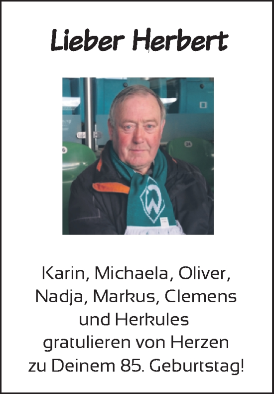 Glückwunschanzeige von Herbert Titsch von BM