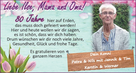 Glückwunschanzeige von Ilse  von EZ