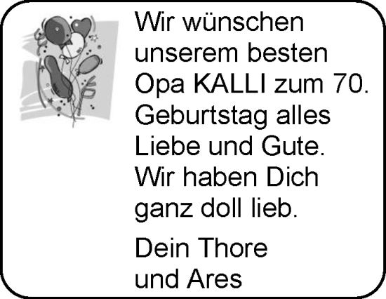 Glückwunschanzeige von Kalli  von EZ