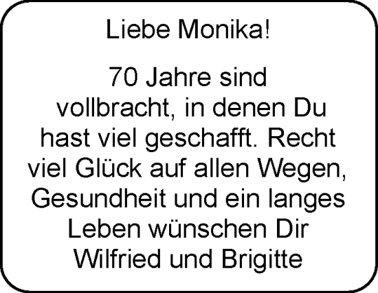 Glückwunschanzeige von Monika  von EZ