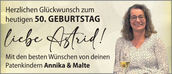 Glückwunschanzeige von Astrid  von BM