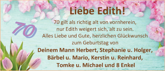 Glückwunschanzeige von Edith  von EZ