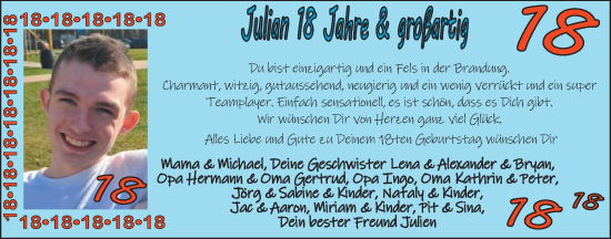 Glückwunschanzeige von Julian  von EZ