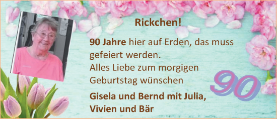 Glückwunschanzeige von Rickchen  von EZ