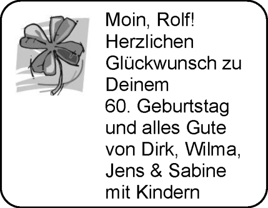 Glückwunschanzeige von Rolf  von EZ