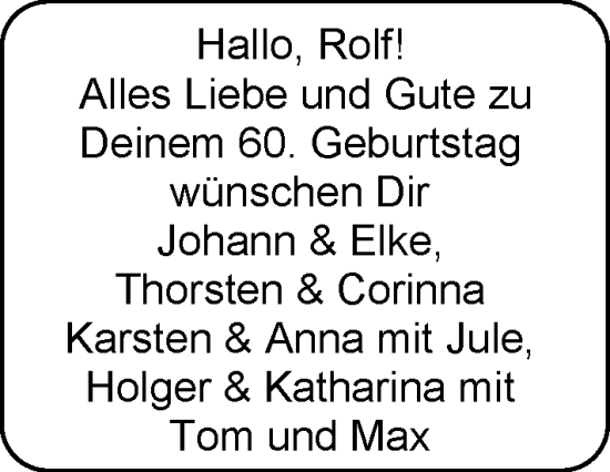 Glückwunschanzeige von Rolf  von EZ