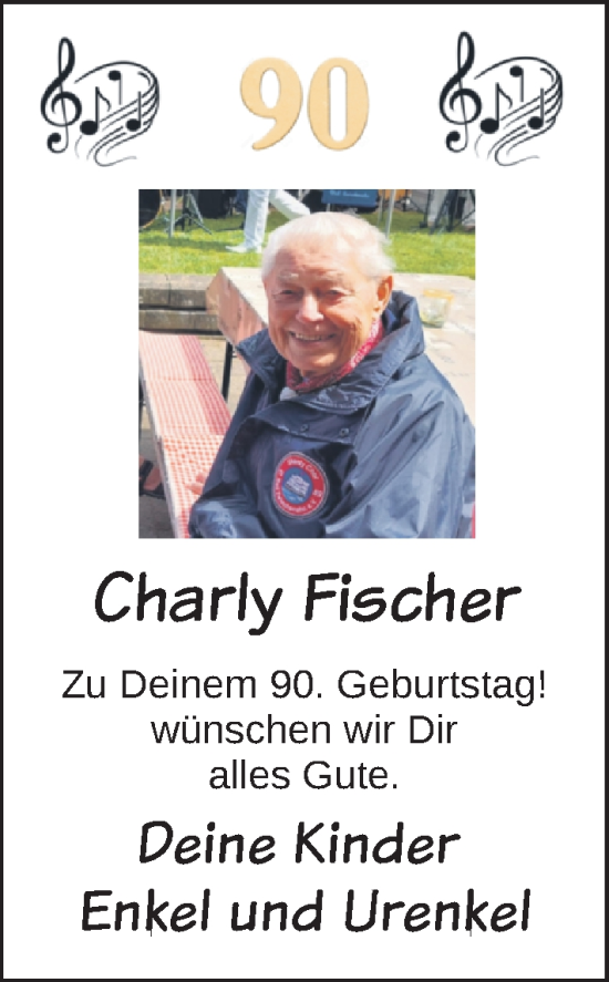 Glückwunschanzeige von Charly Fischer von Nordwest-Zeitung