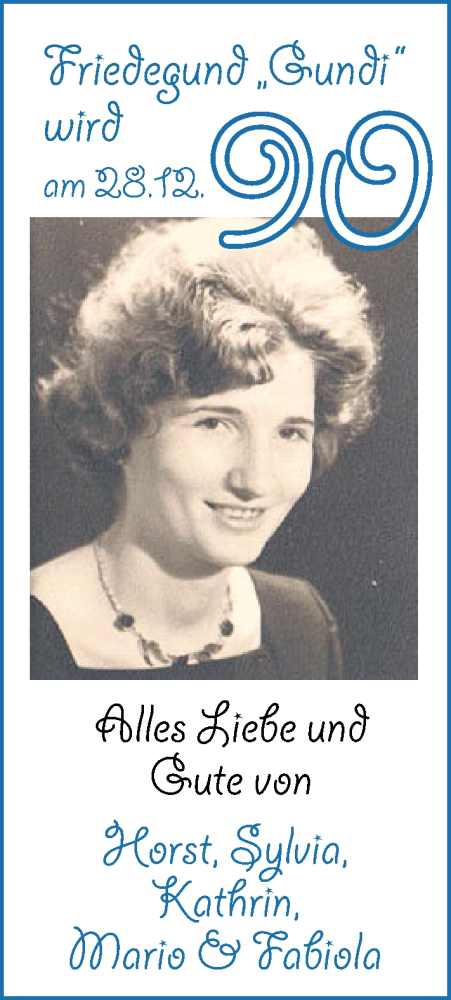 Glückwunschanzeige von Friedegund  von Nordwest-Zeitung