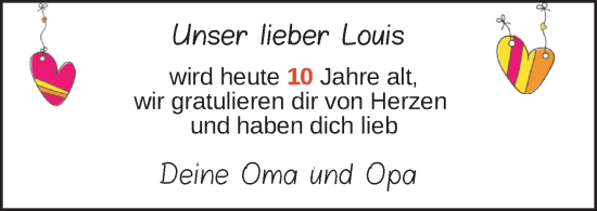 Glückwunschanzeige von Louis  von Nordwest-Zeitung