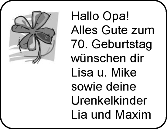 Glückwunschanzeige von Opa  von EZ