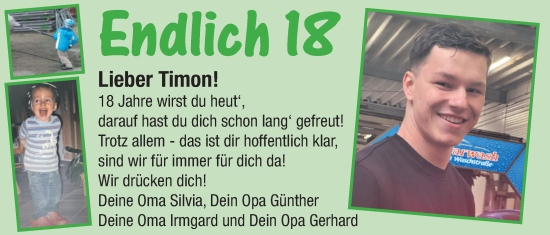 Glückwunschanzeige von Timon  von BM
