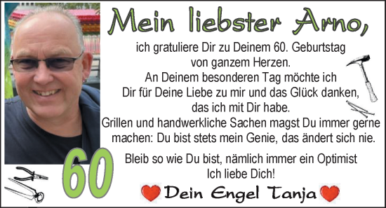 Glückwunschanzeige von Arno  von EZ