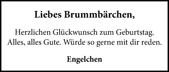 Glückwunschanzeige von Brummbärchen  von Nordwest-Zeitung