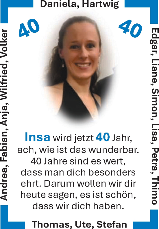 Glückwunschanzeige von Daniela Hartwig von BM