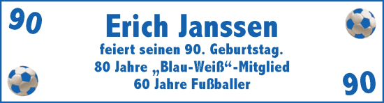 Glückwunschanzeige von Erich Janssen von EZ