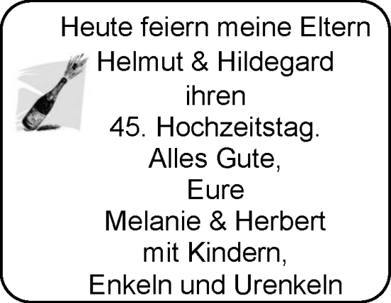 Glückwunschanzeige von Helmut & Hildegard  von EZ
