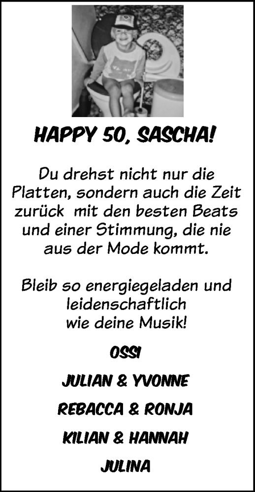 Glückwunschanzeige von Sascha Pawlik von EZ
