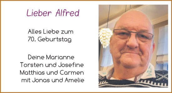 Glückwunschanzeige von Alfred Basche von EZ