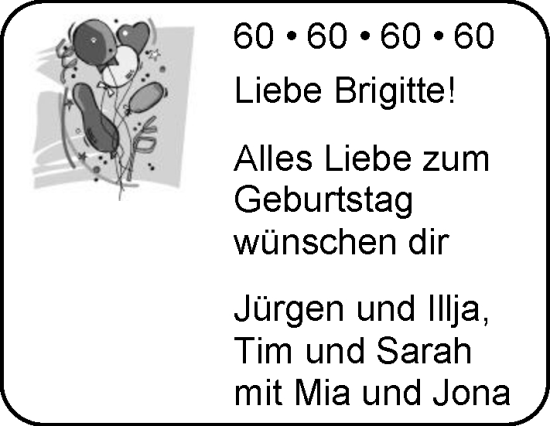 Glückwunschanzeige von Brigitte  von EZ