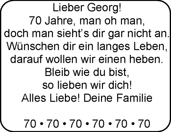 Glückwunschanzeige von Georg  von EZ
