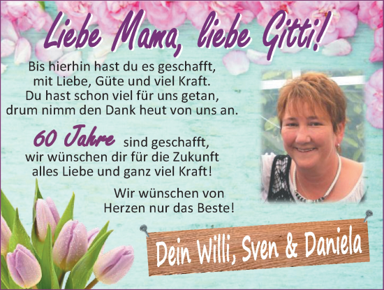 Glückwunschanzeige von Gitti  von EZ