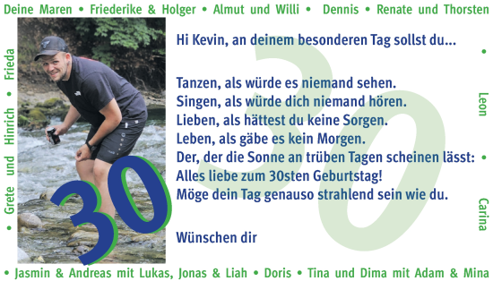 Glückwunschanzeige von Kevin  von EZ