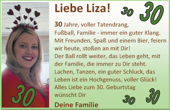Glückwunschanzeige von Liza  von EZ