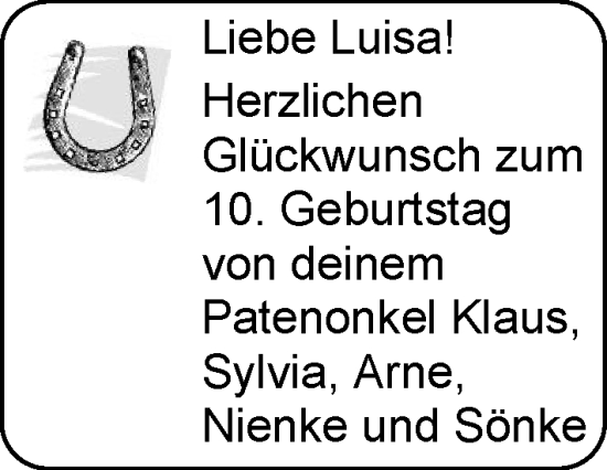 Glückwunschanzeige von Luisa  von EZ