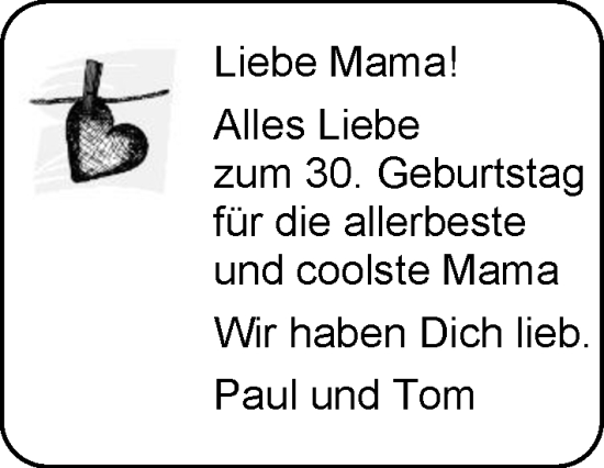 Glückwunschanzeige von Mama  von EZ