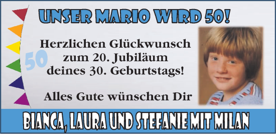 Glückwunschanzeige von Mario  von EZ