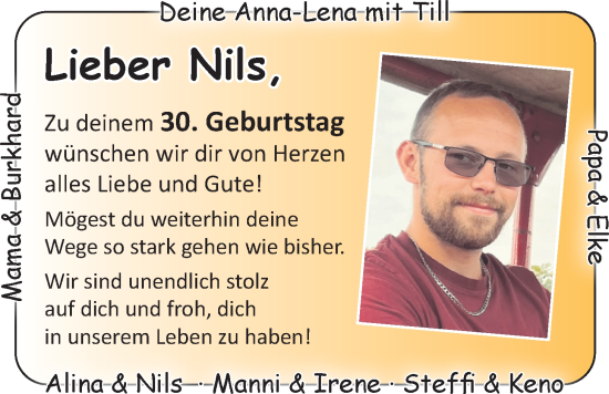 Glückwunschanzeige von Nils  von EZ