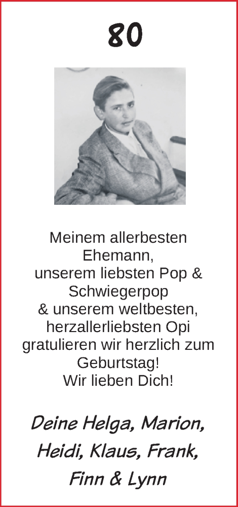 Glückwunschanzeige von Norbert Bosky von Nordwest-Zeitung