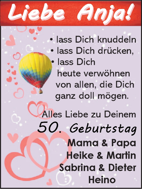 Glückwunschanzeige von Anja  von EZ