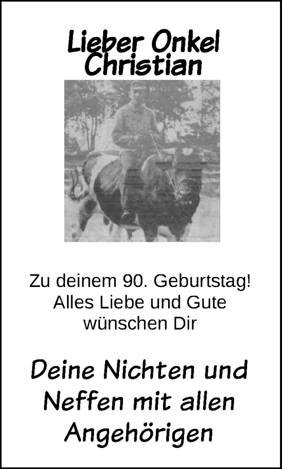 Glückwunschanzeige von Christian Germann von BM