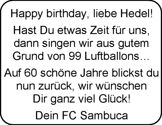 Glückwunschanzeige von Hedel  von EZ