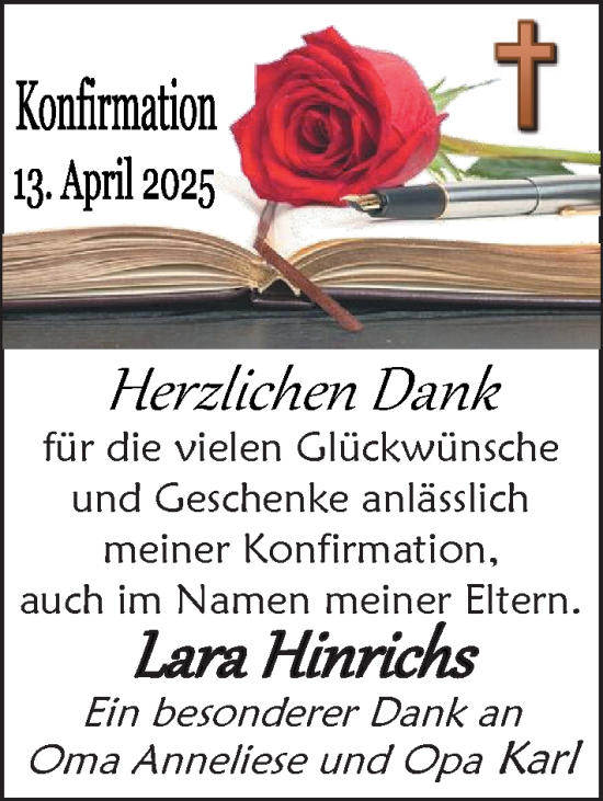 Glückwunschanzeige von Herzlichen Dank  von EZ