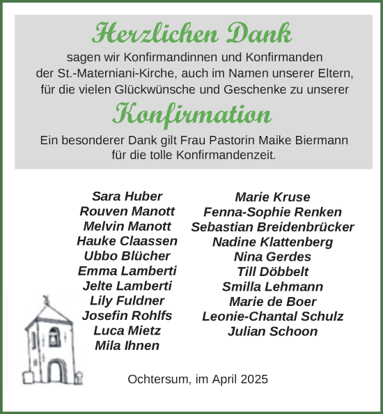Glückwunschanzeige von Herzlichen Dank  von BM