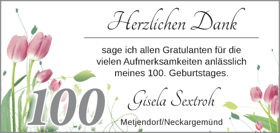 Glückwunschanzeige von Herzlichen Dank  von Nordwest-Zeitung