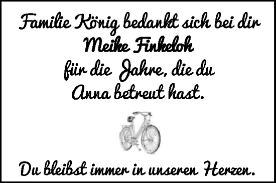 Glückwunschanzeige von Meike Finkeloh von BM