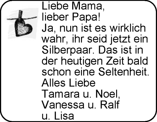 Glückwunschanzeige von Silberpaar  von EZ