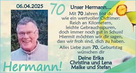 Glückwunschanzeige von Unser Hermann  von EZ