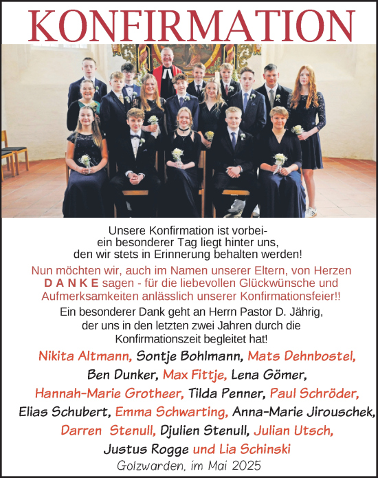 Glückwunschanzeige von BjÃ¶rn Dehnbostel von Nordwest-Zeitung
