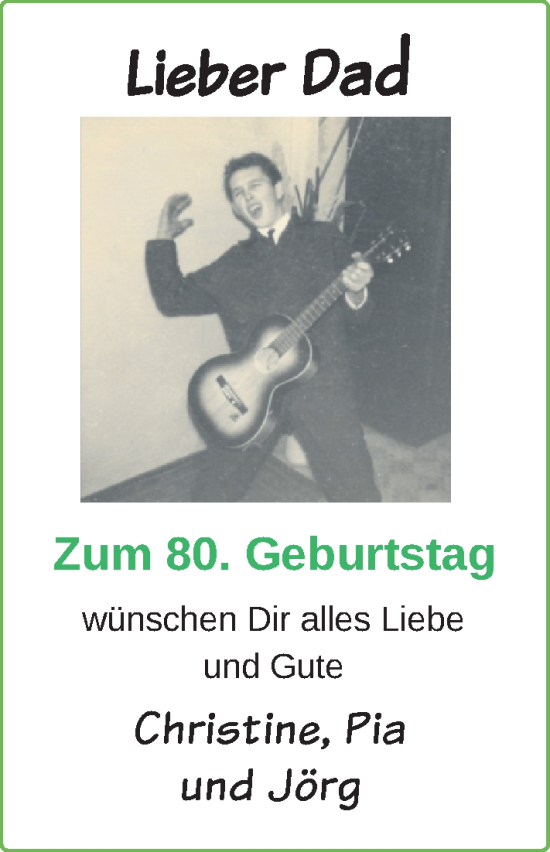 Glückwunschanzeige von Detlev Poetschki von Nordwest-Zeitung