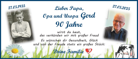 Glückwunschanzeige von Gerd  von BM