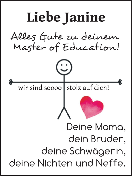 Glückwunschanzeige von Janine Onnen von BM